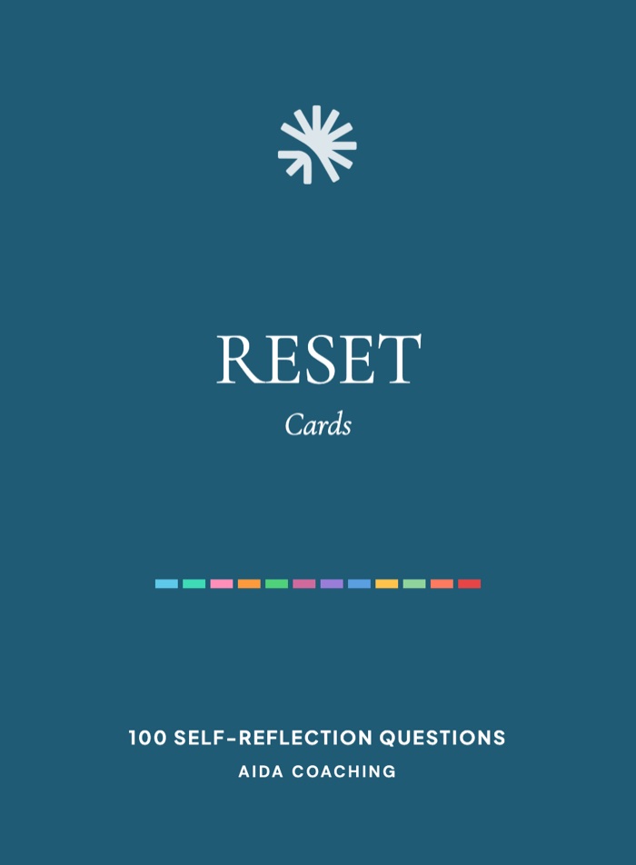 The RESET Cards box: RESET Cards, 100 self-reflection questions