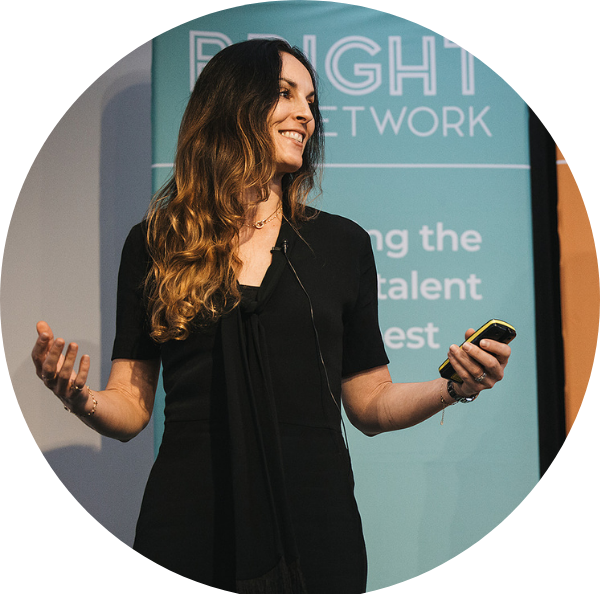 Sonia speaking at an event